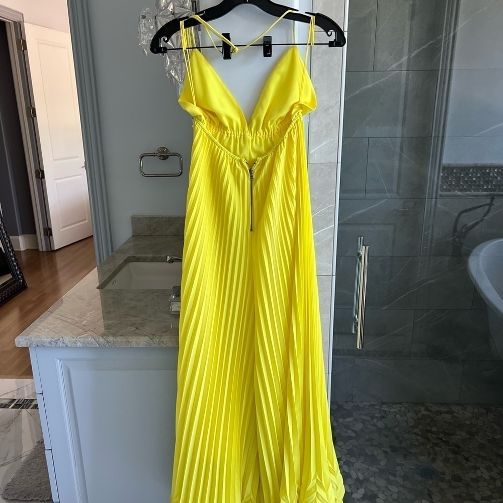 ALICE + OLIVIA Adalyn Pleated Halter Jumpsuit - Picture 9 of 13